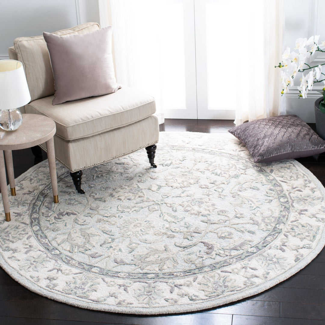 SAFAVIEH Glamour GLM628M Handmade Light Blue / Ivory Rug Image 2