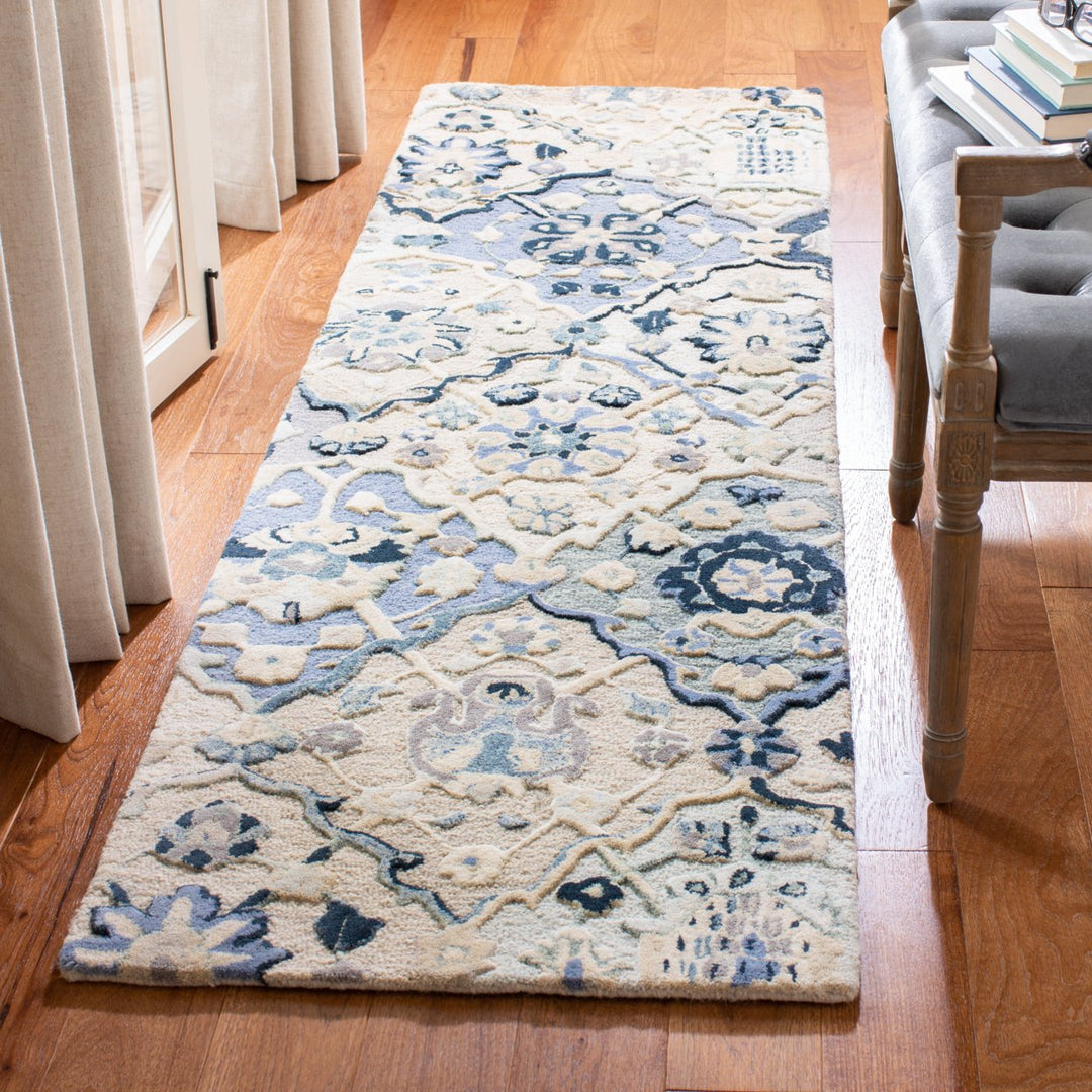 SAFAVIEH Glamour GLM622B Handmade Beige / Blue Rug Image 9