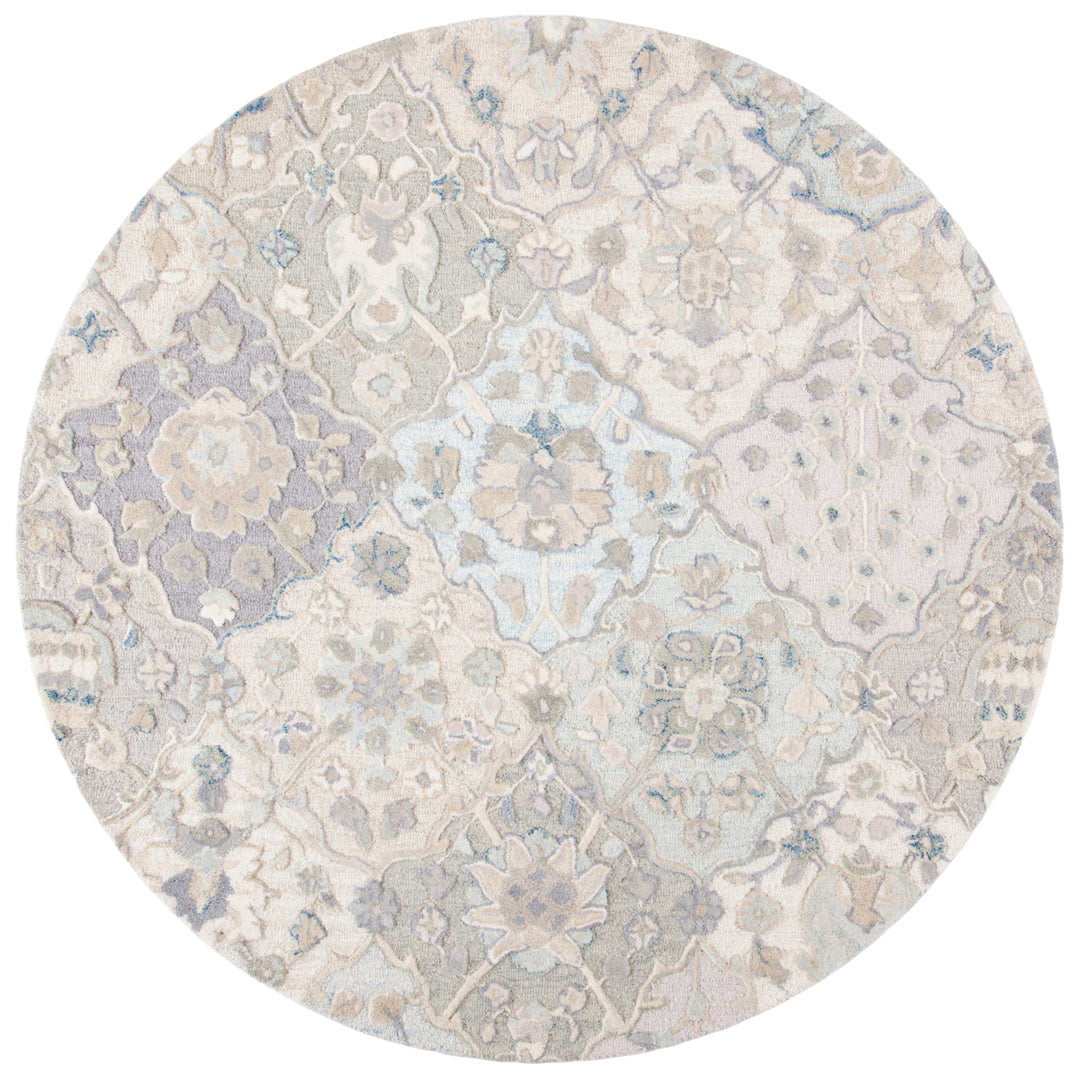 SAFAVIEH Glamour GLM622F Handmade Grey / Blue Rug Image 5