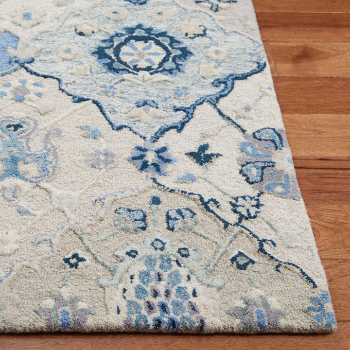 SAFAVIEH Glamour GLM622B Handmade Beige / Blue Rug Image 10