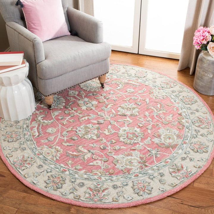 SAFAVIEH Glamour GLM628U Handmade Pink / Beige Rug Image 8