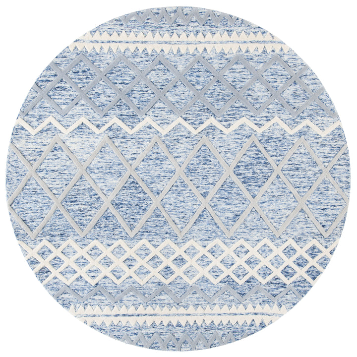 SAFAVIEH Glamour GLM634M Handmade Blue / Ivory Rug Image 4