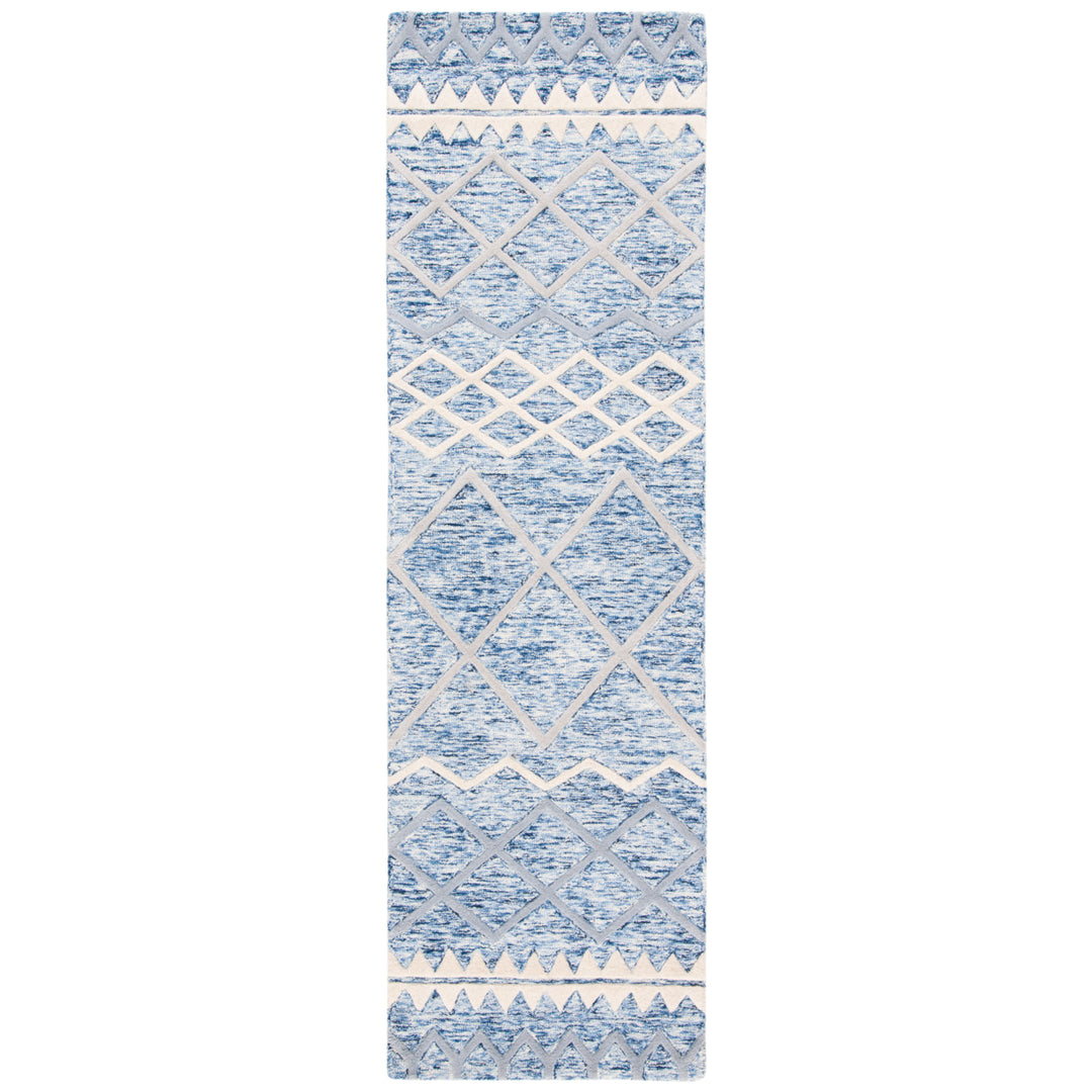 SAFAVIEH Glamour GLM634M Handmade Blue / Ivory Rug Image 5