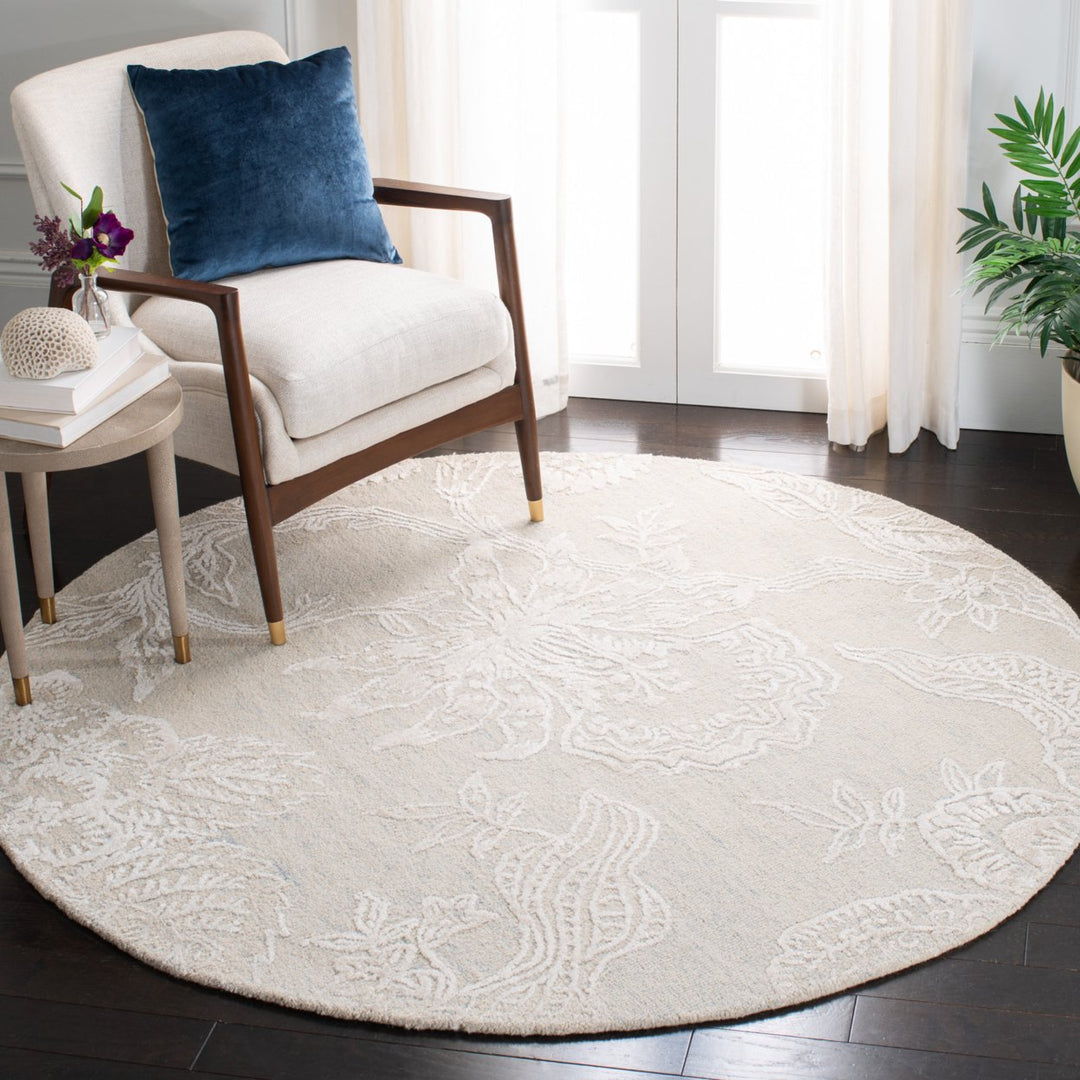 SAFAVIEH Glamour GLM661M Handmade Light Blue / Ivory Rug Image 2