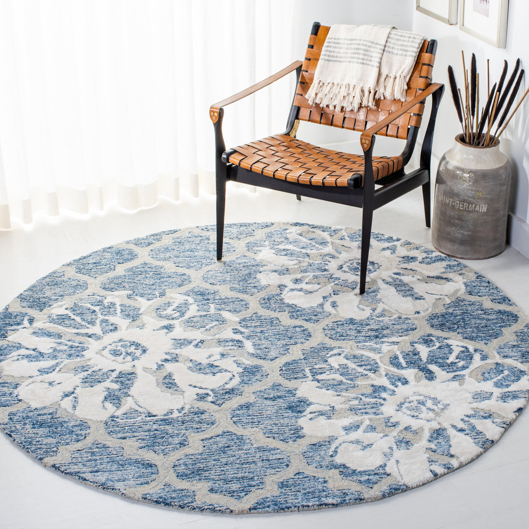 SAFAVIEH Glamour GLM662N Handmade Navy / Ivory Rug Image 2