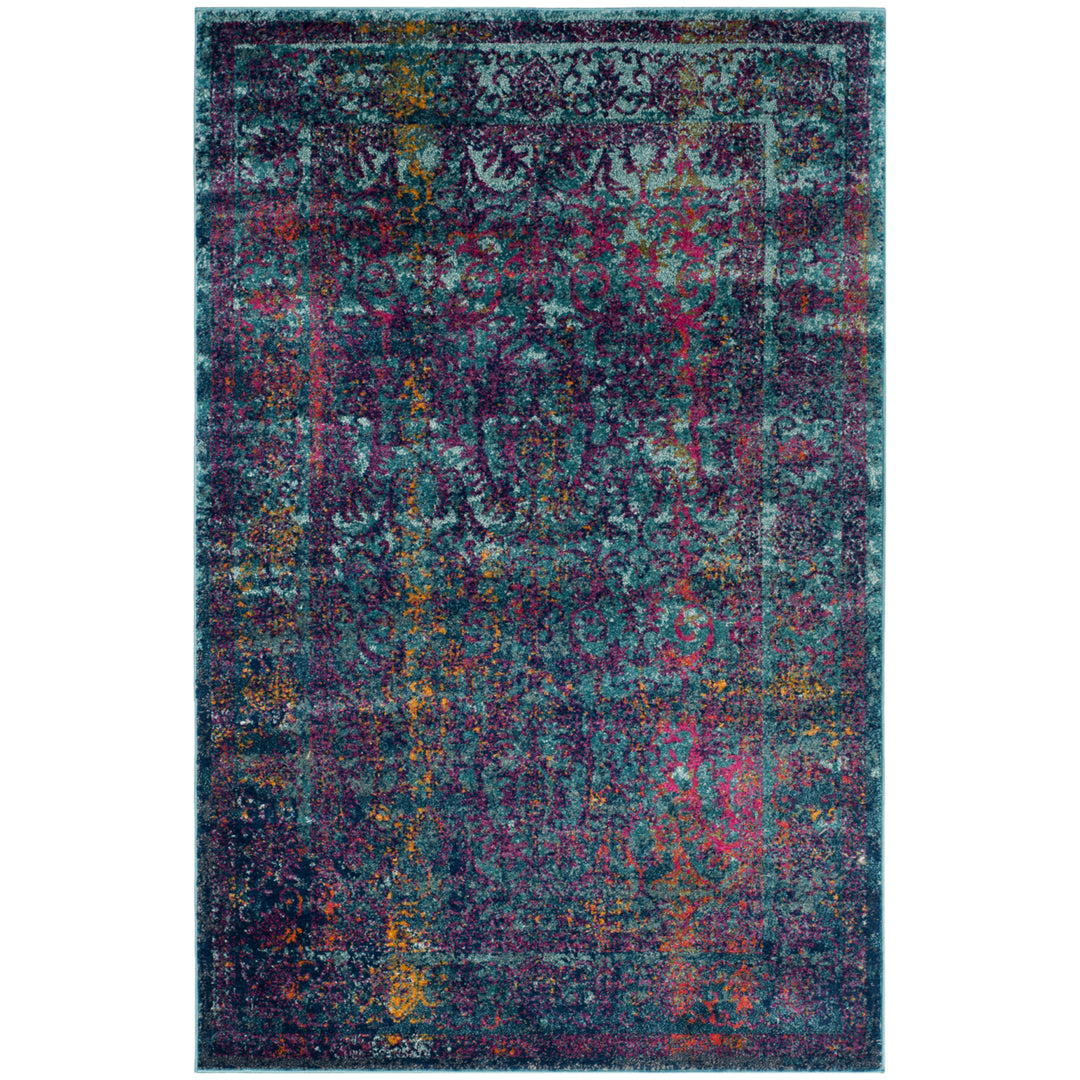 SAFAVIEH Granada Collection GRA351C Blue / Multi Rug Image 5