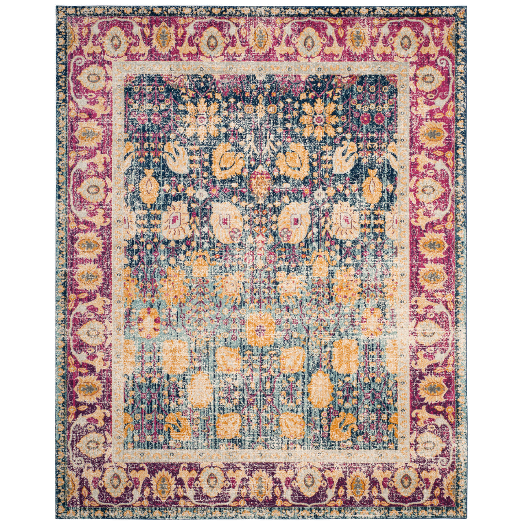 SAFAVIEH Granada Collection GRA350A Blue / Fuchsia Rug Image 1