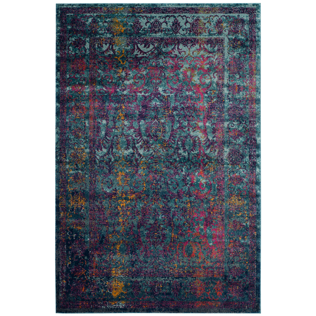 SAFAVIEH Granada Collection GRA351C Blue / Multi Rug Image 6