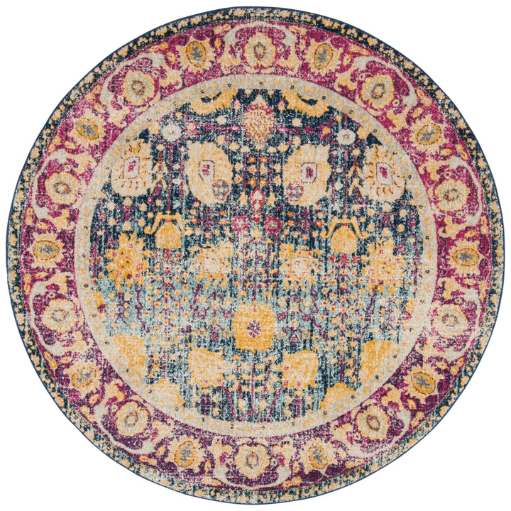 SAFAVIEH Granada Collection GRA350A Blue / Fuchsia Rug Image 4