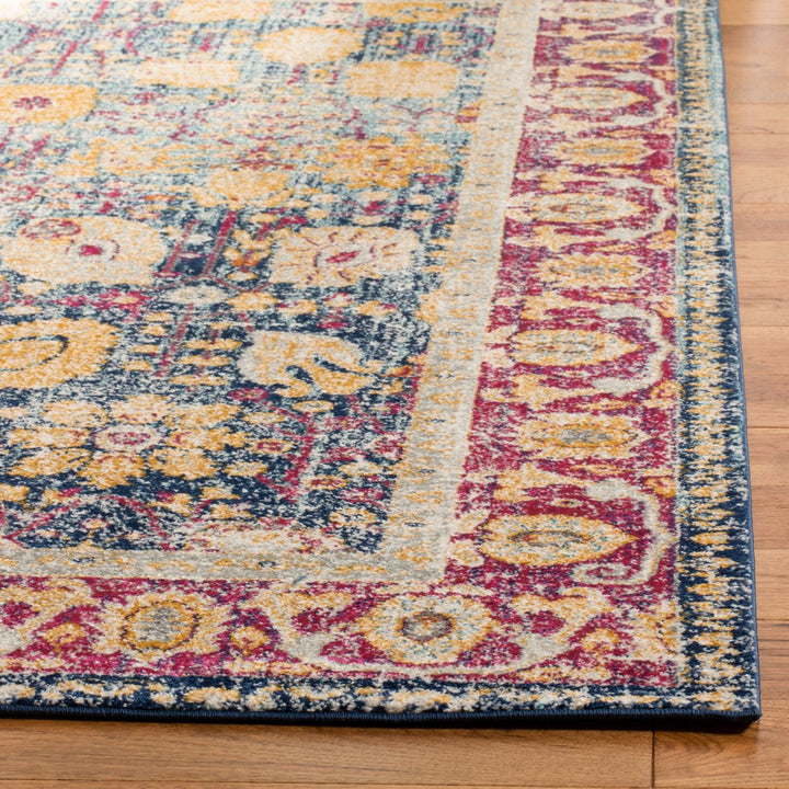 SAFAVIEH Granada Collection GRA350A Blue / Fuchsia Rug Image 7