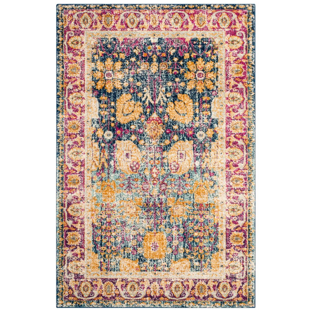 SAFAVIEH Granada Collection GRA350A Blue / Fuchsia Rug Image 9