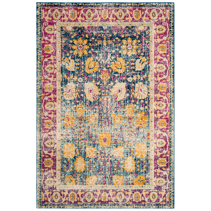 SAFAVIEH Granada Collection GRA350A Blue / Fuchsia Rug Image 10