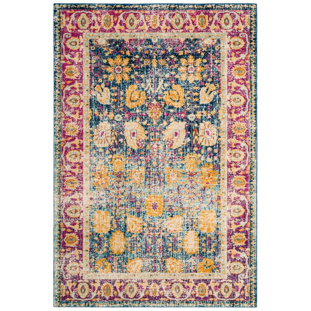 SAFAVIEH Granada Collection GRA350A Blue / Fuchsia Rug Image 1