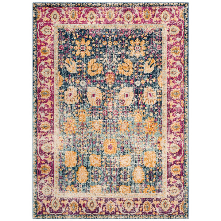 SAFAVIEH Granada Collection GRA350A Blue / Fuchsia Rug Image 1