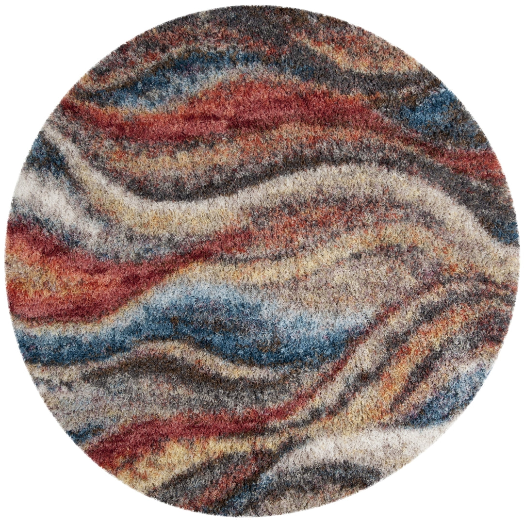 SAFAVIEH Gypsy Collection GYP523C Rust / Blue Rug Image 4