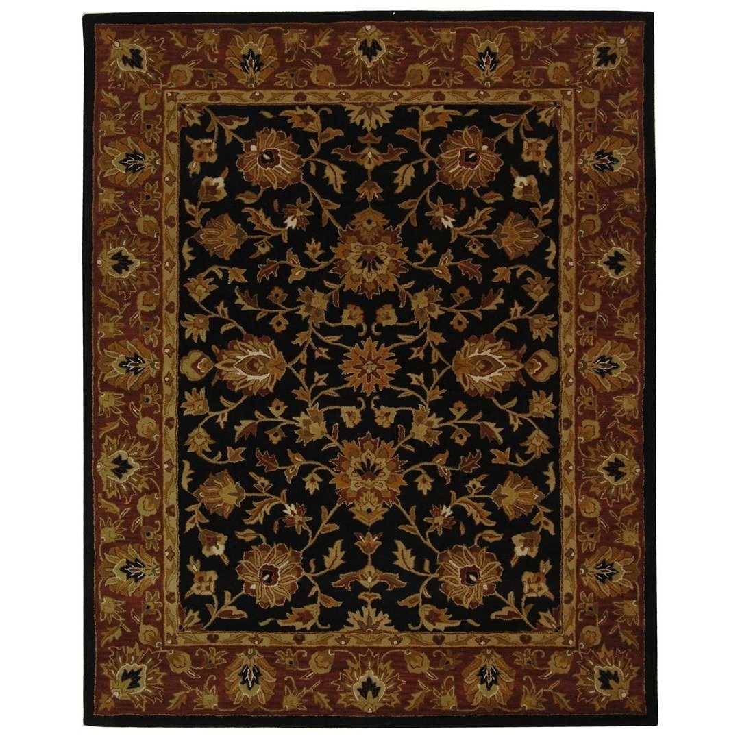 SAFAVIEH Heritage HG112A Handmade Black / Red Rug Image 1