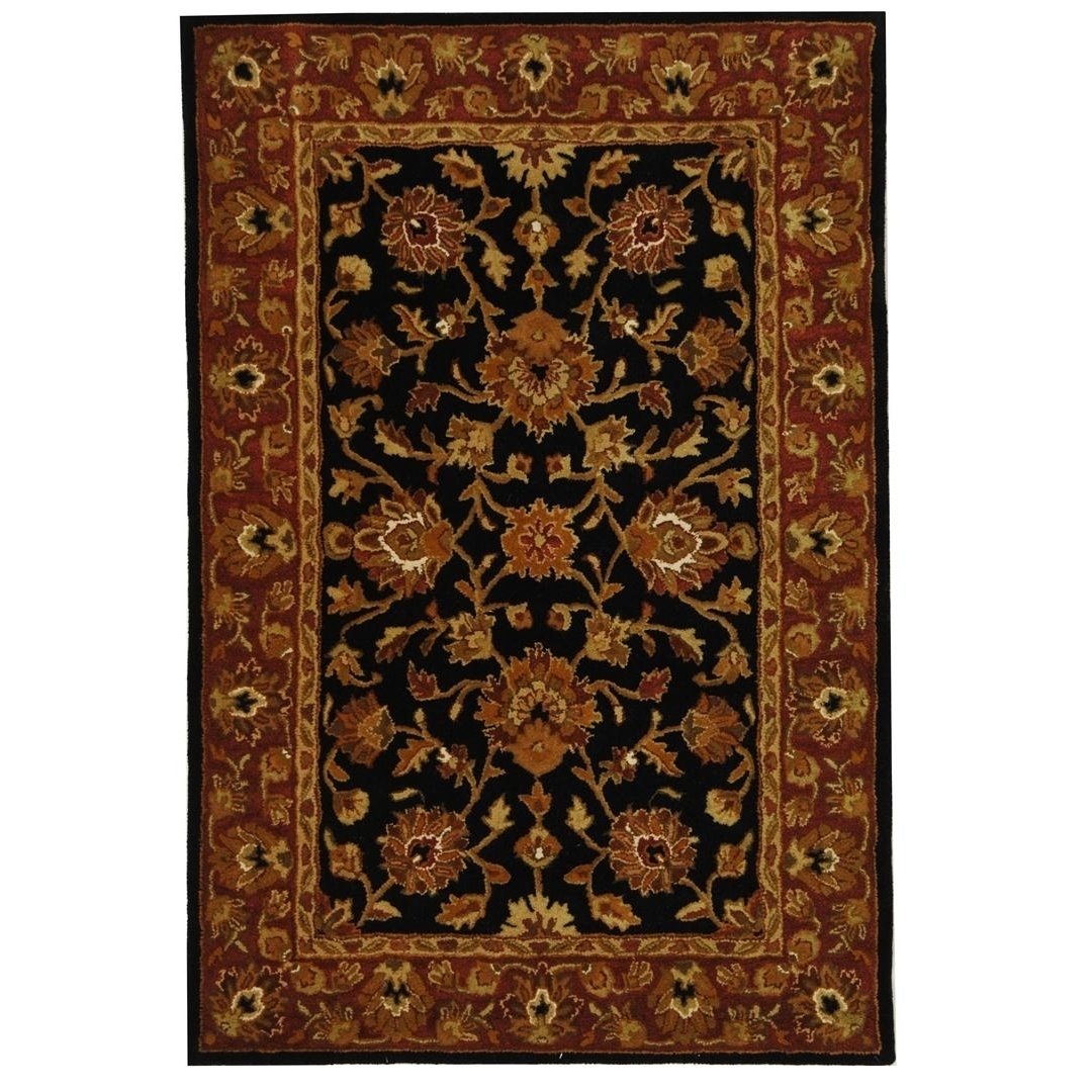 SAFAVIEH Heritage HG112A Handmade Black / Red Rug Image 9