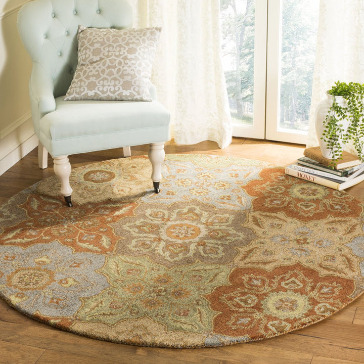 SAFAVIEH Heritage Collection HG273A Handmade Multi Rug Image 2