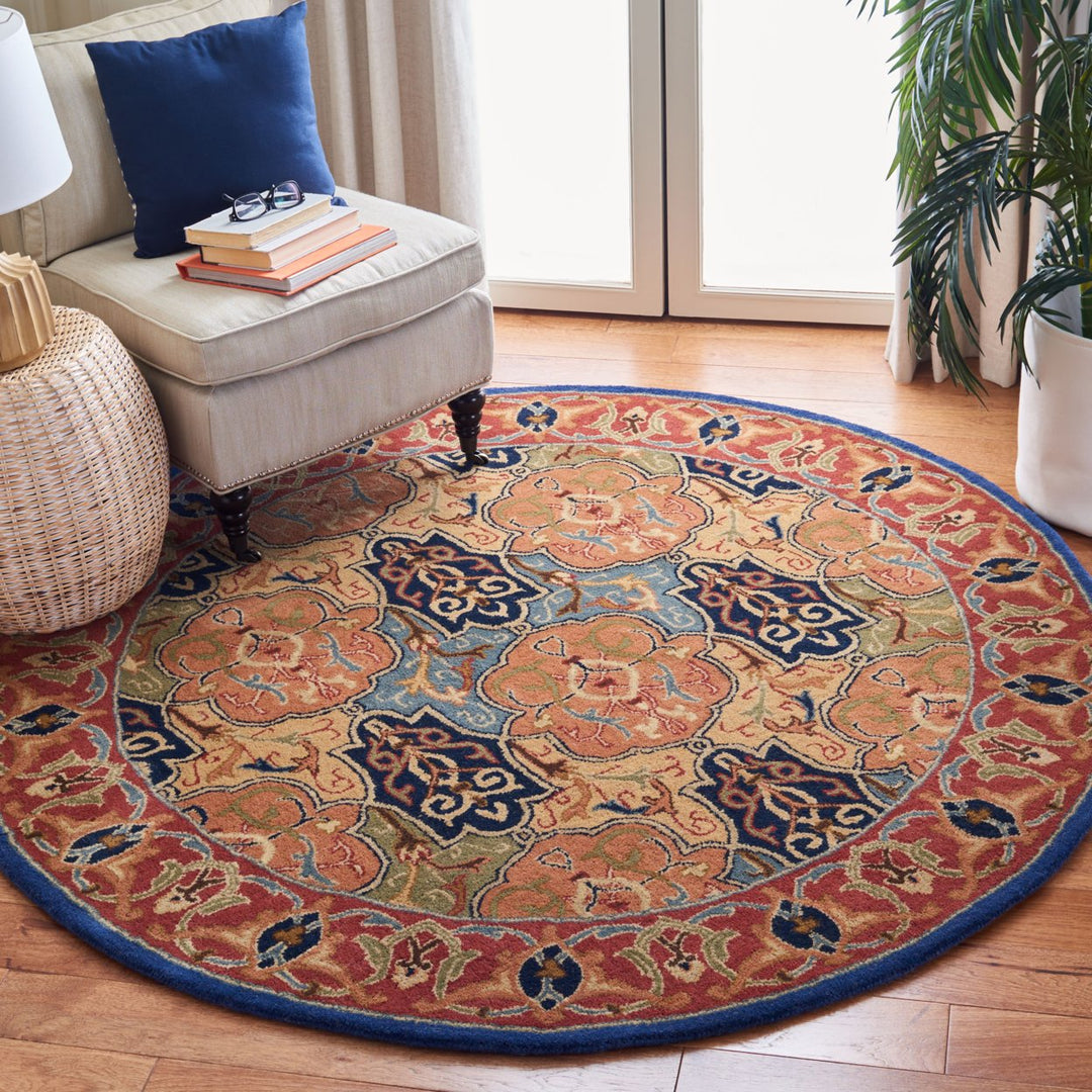 SAFAVIEH Heritage HG277M Handmade Blue / Red Rug Image 2