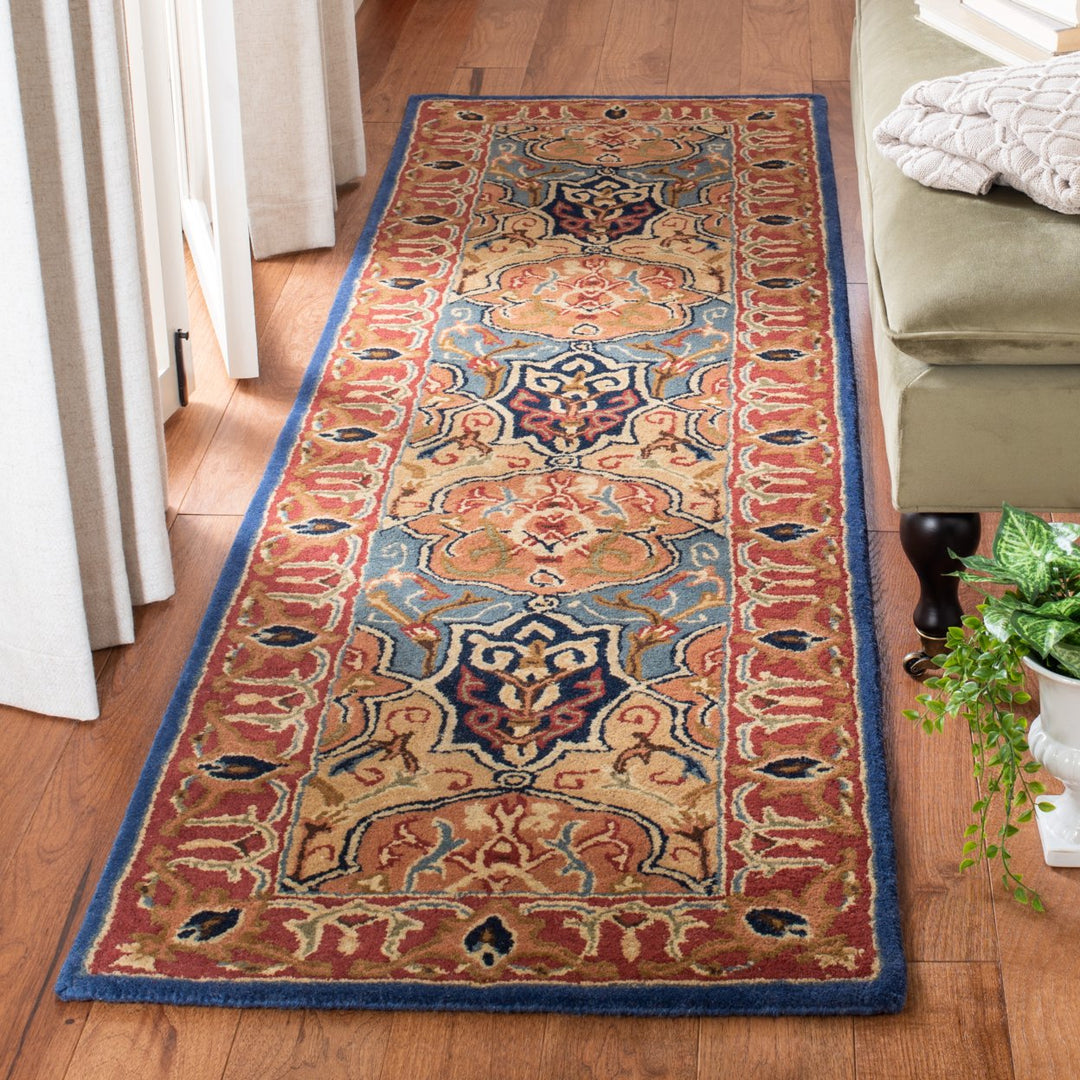 SAFAVIEH Heritage HG277M Handmade Blue / Red Rug Image 3