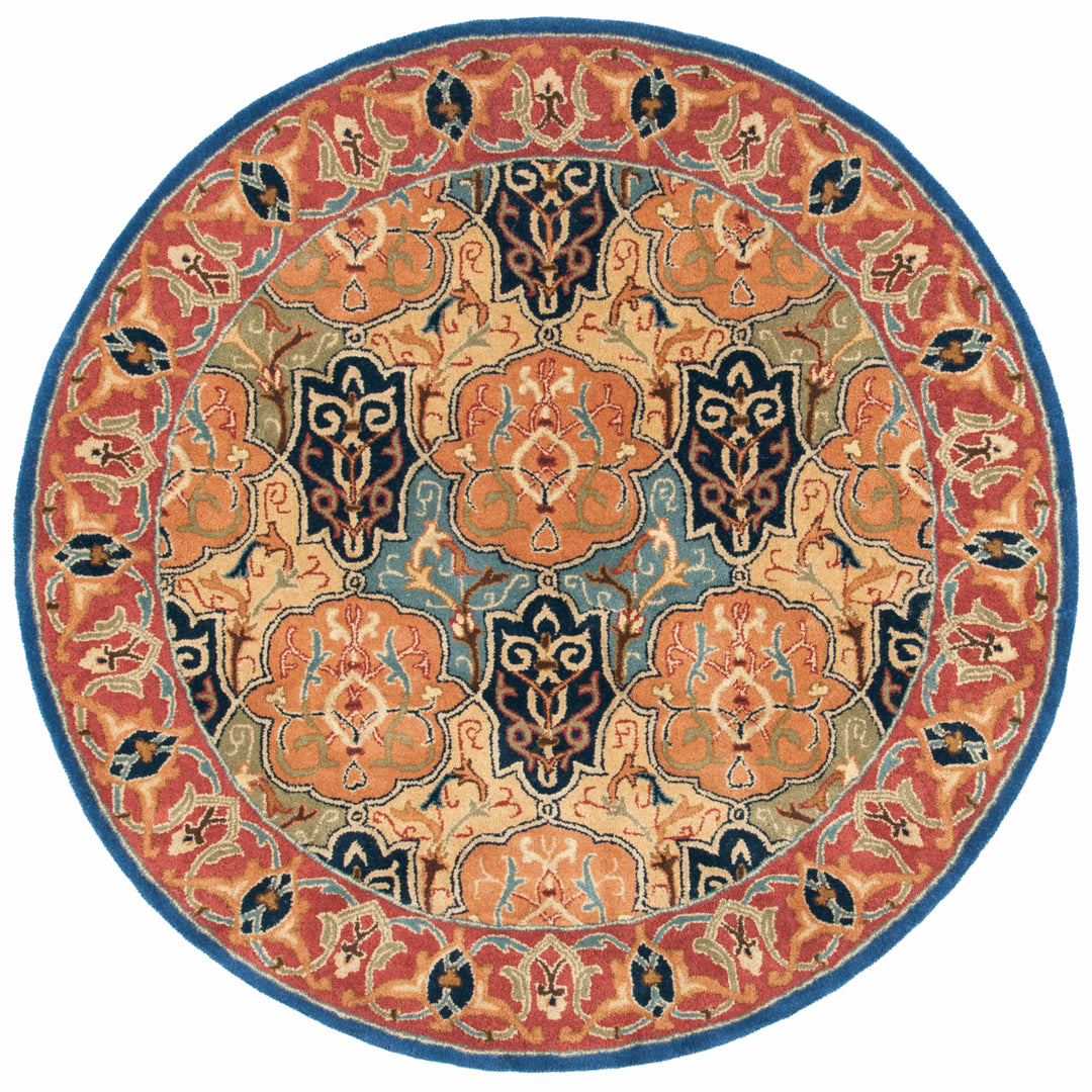 SAFAVIEH Heritage HG277M Handmade Blue / Red Rug Image 4