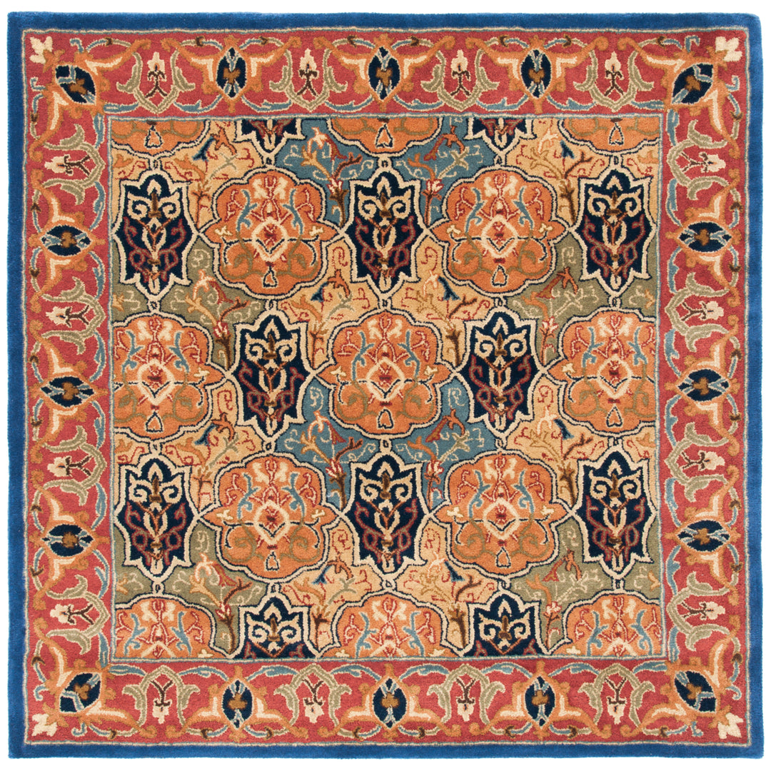 SAFAVIEH Heritage HG277M Handmade Blue / Red Rug Image 6