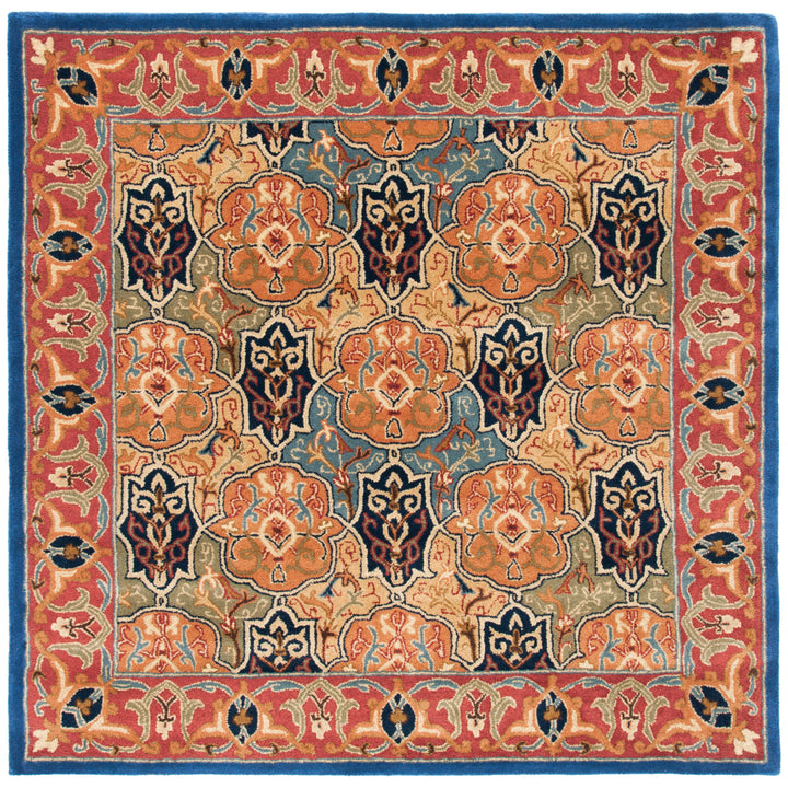 SAFAVIEH Heritage HG277M Handmade Blue / Red Rug Image 6