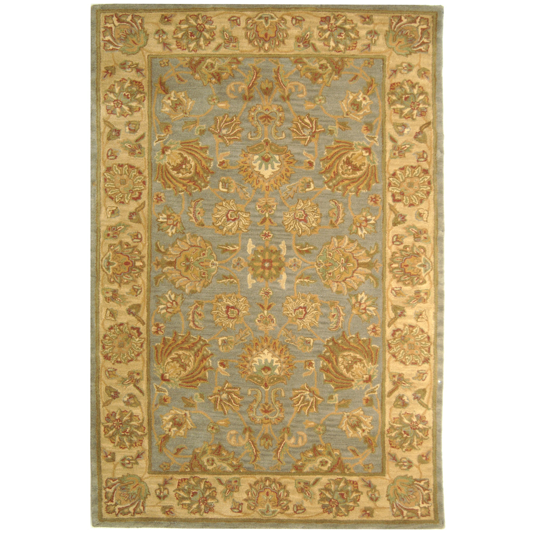 SAFAVIEH Heritage HG343B Handmade Blue / Beige Rug Image 8