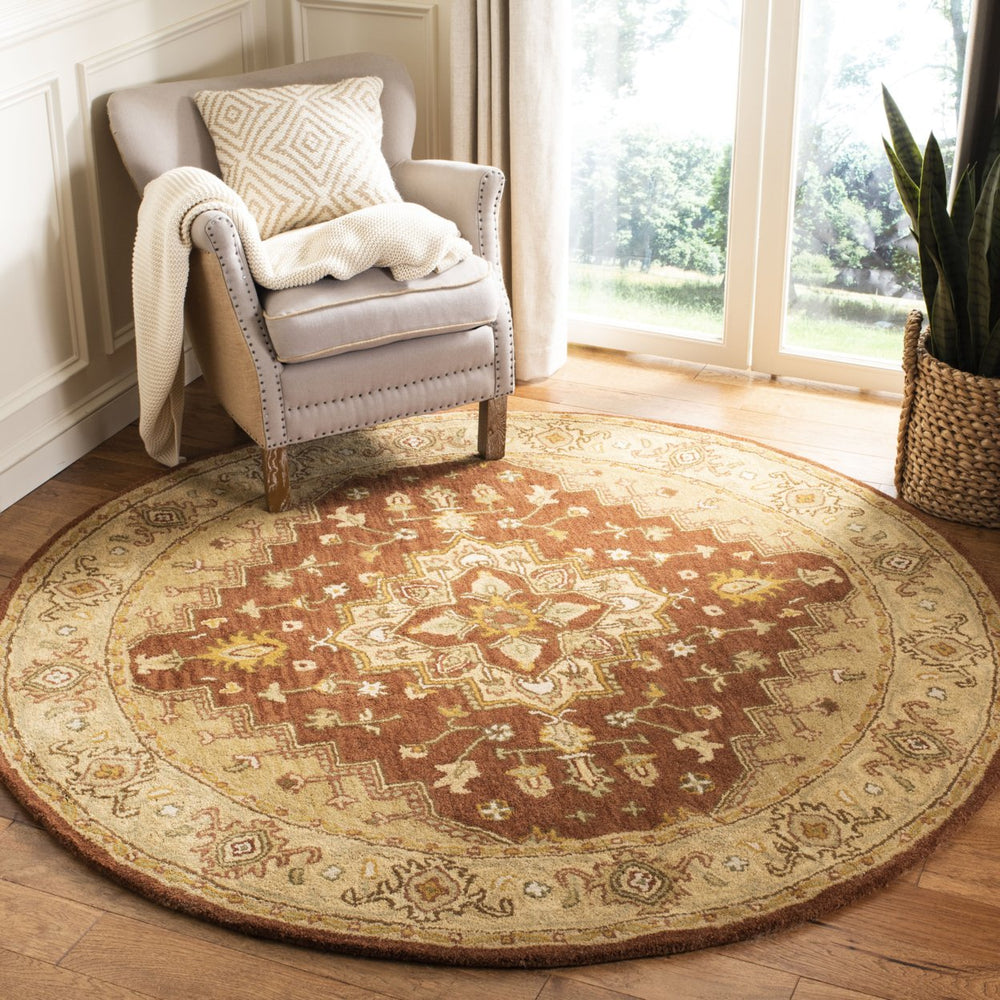 SAFAVIEH Heritage HG345A Handmade Rust / Gold Rug Image 2