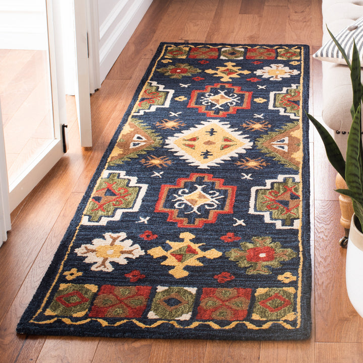 SAFAVIEH Heritage HG353N Handmade Navy / Red Rug Image 3