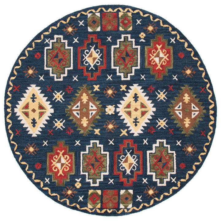 SAFAVIEH Heritage HG353N Handmade Navy / Red Rug Image 4