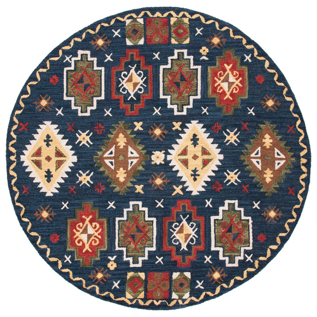 SAFAVIEH Heritage HG353N Handmade Navy / Red Rug Image 1