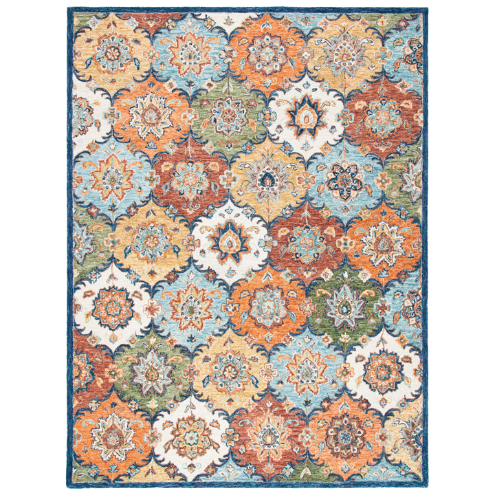 SAFAVIEH Heritage HG351M Handmade Blue / Rust Rug Image 1