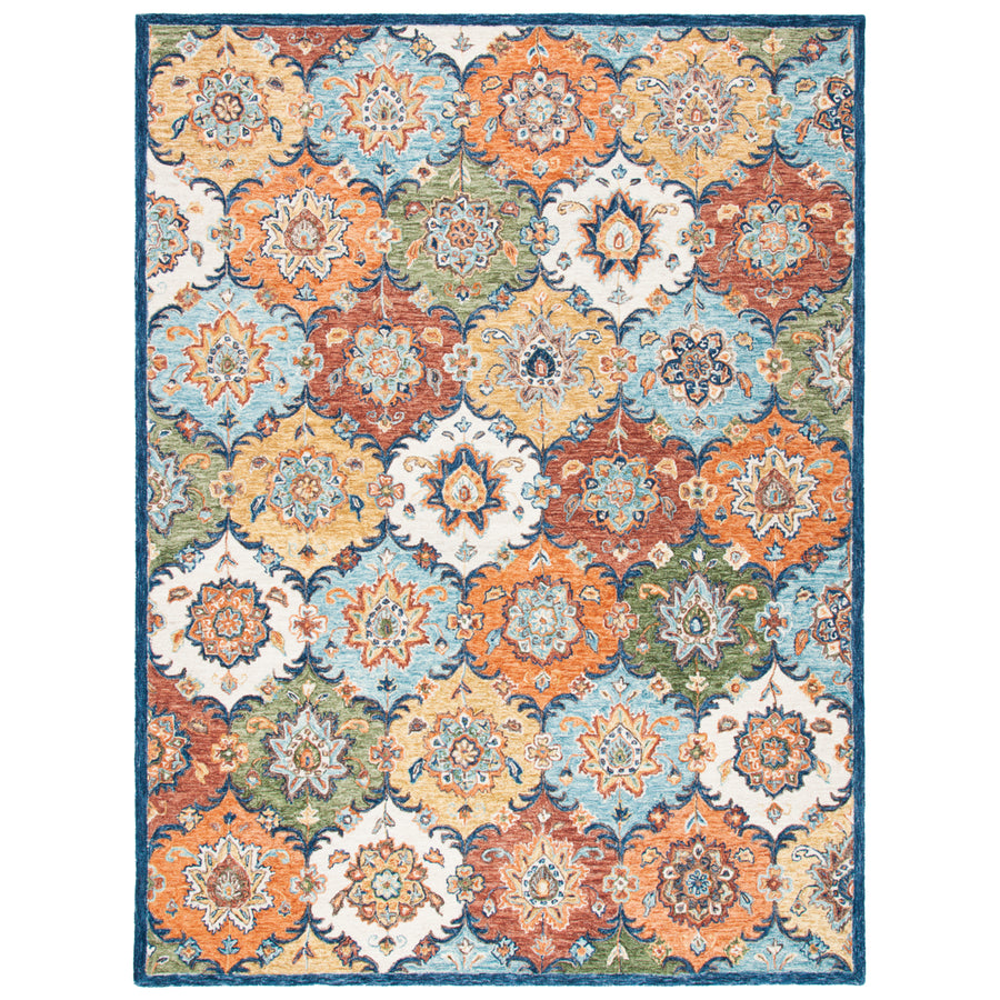 SAFAVIEH Heritage HG351M Handmade Blue / Rust Rug Image 1