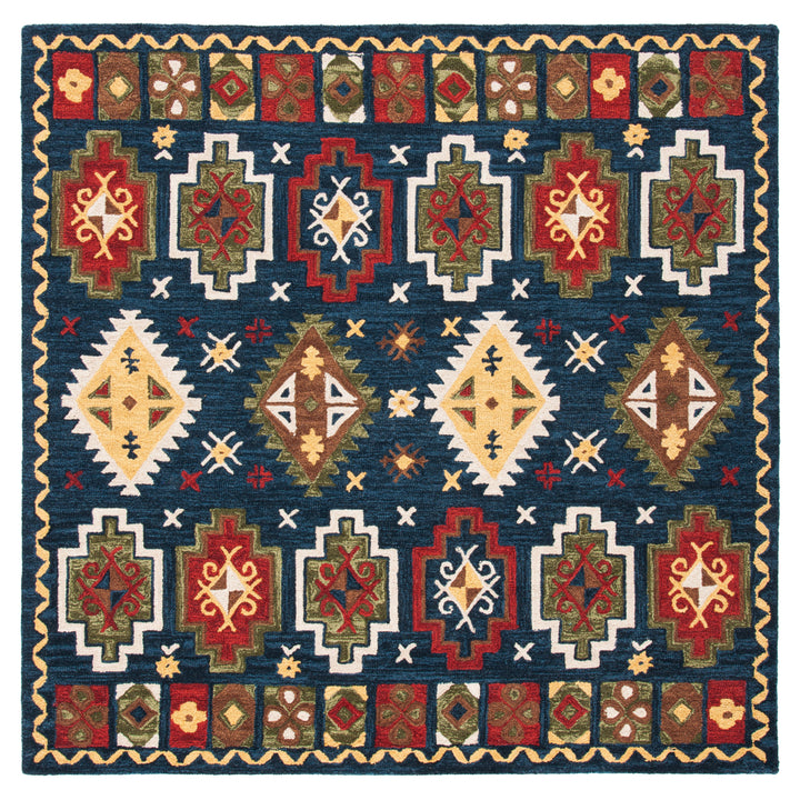 SAFAVIEH Heritage HG353N Handmade Navy / Red Rug Image 6