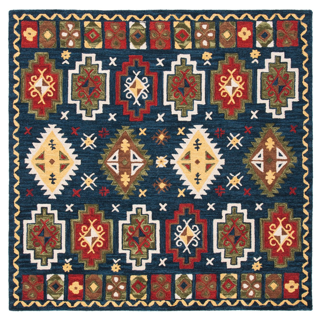 SAFAVIEH Heritage HG353N Handmade Navy / Red Rug Image 1