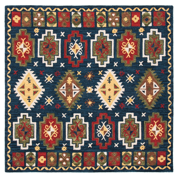 SAFAVIEH Heritage HG353N Handmade Navy / Red Rug Image 1