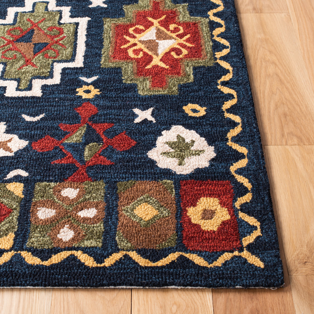 SAFAVIEH Heritage HG353N Handmade Navy / Red Rug Image 7