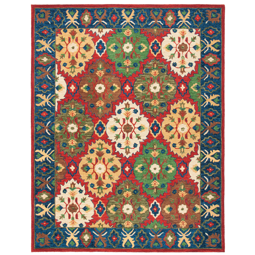 SAFAVIEH Heritage HG354Q Handmade Red / Blue Rug Image 1