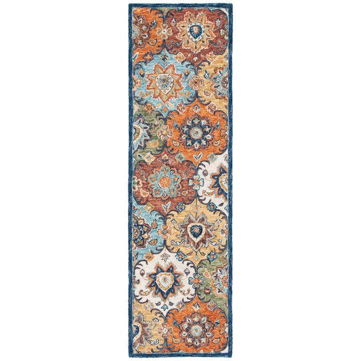 SAFAVIEH Heritage HG351M Handmade Blue / Rust Rug Image 5