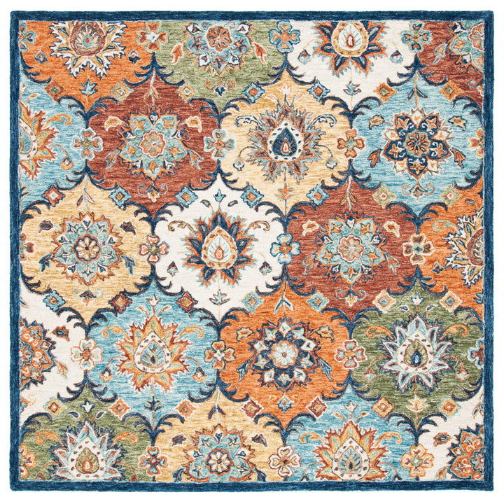 SAFAVIEH Heritage HG351M Handmade Blue / Rust Rug Image 1