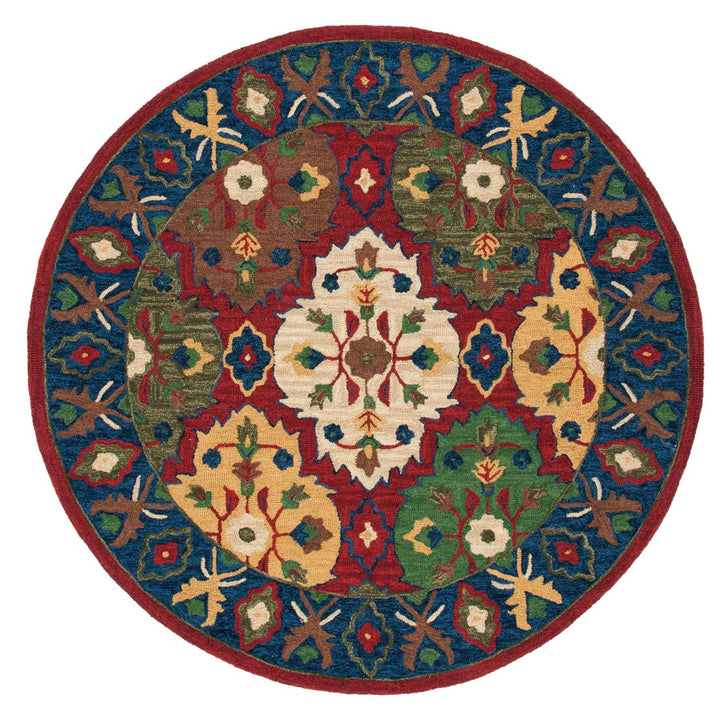 SAFAVIEH Heritage HG354Q Handmade Red / Blue Rug Image 1