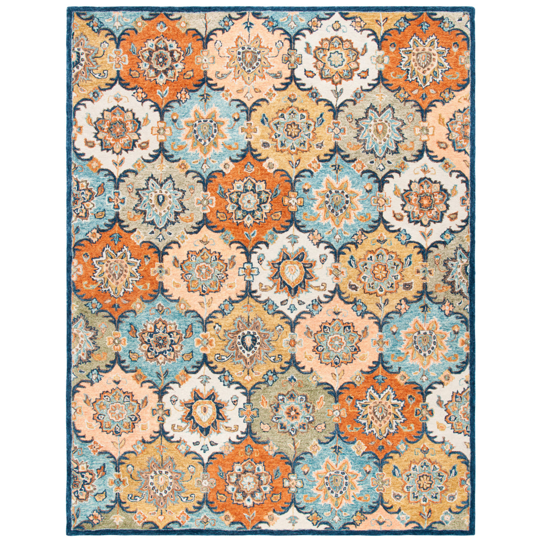 SAFAVIEH Heritage HG357M Handmade Blue / Rust Rug Image 1