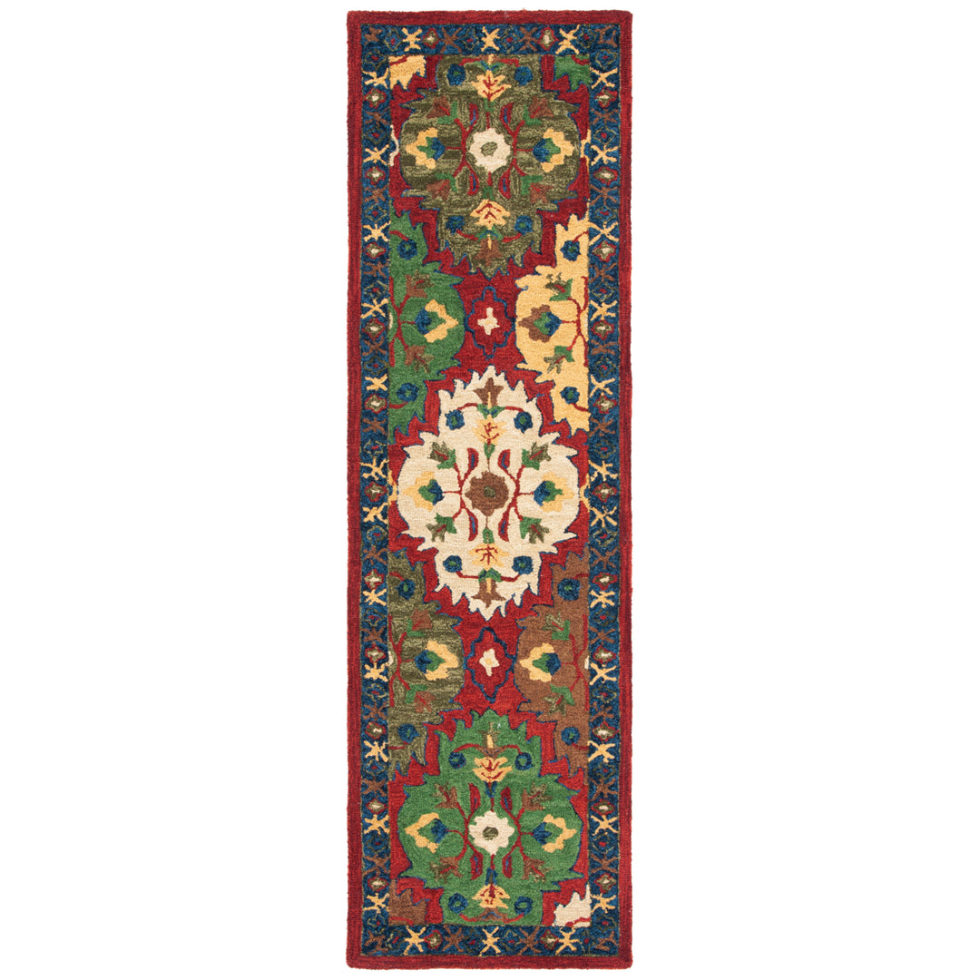 SAFAVIEH Heritage HG354Q Handmade Red / Blue Rug Image 5