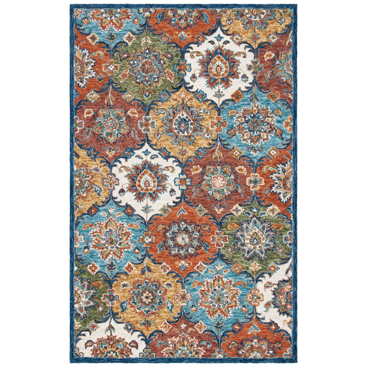 SAFAVIEH Heritage HG351M Handmade Blue / Rust Rug Image 1