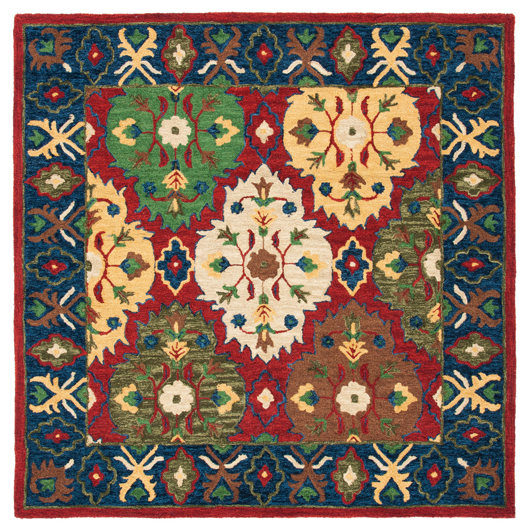 SAFAVIEH Heritage HG354Q Handmade Red / Blue Rug Image 6