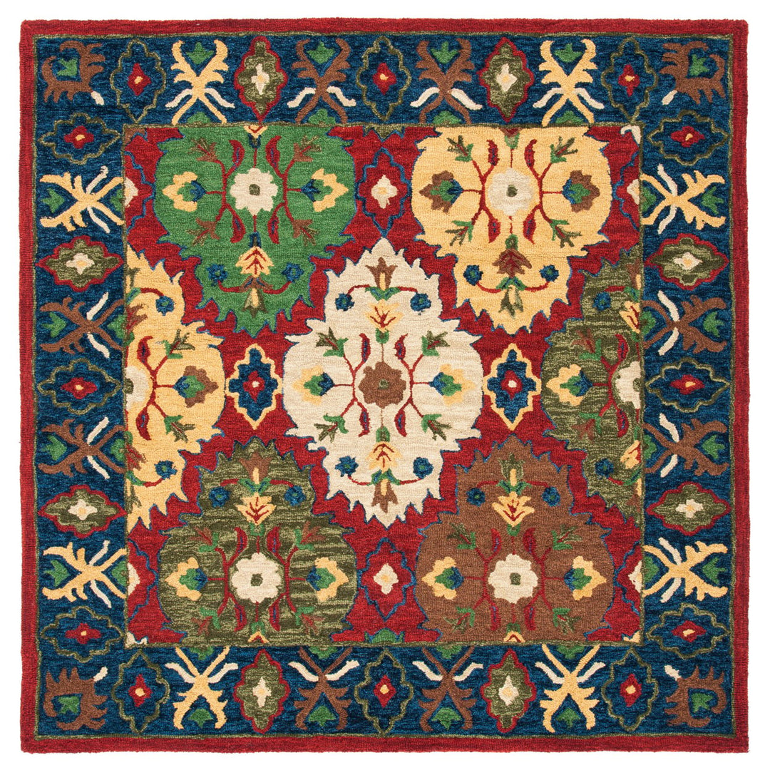 SAFAVIEH Heritage HG354Q Handmade Red / Blue Rug Image 1