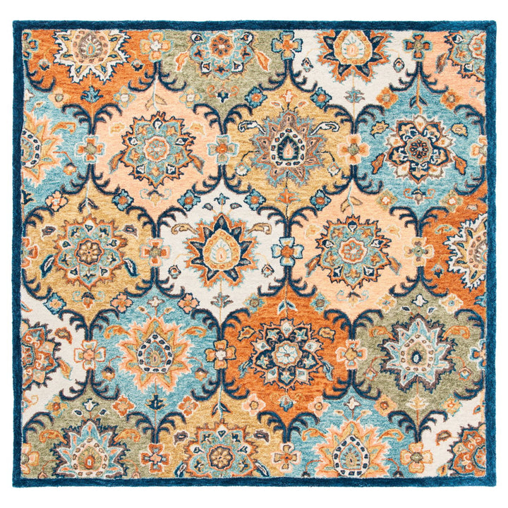 SAFAVIEH Heritage HG357M Handmade Blue / Rust Rug Image 1