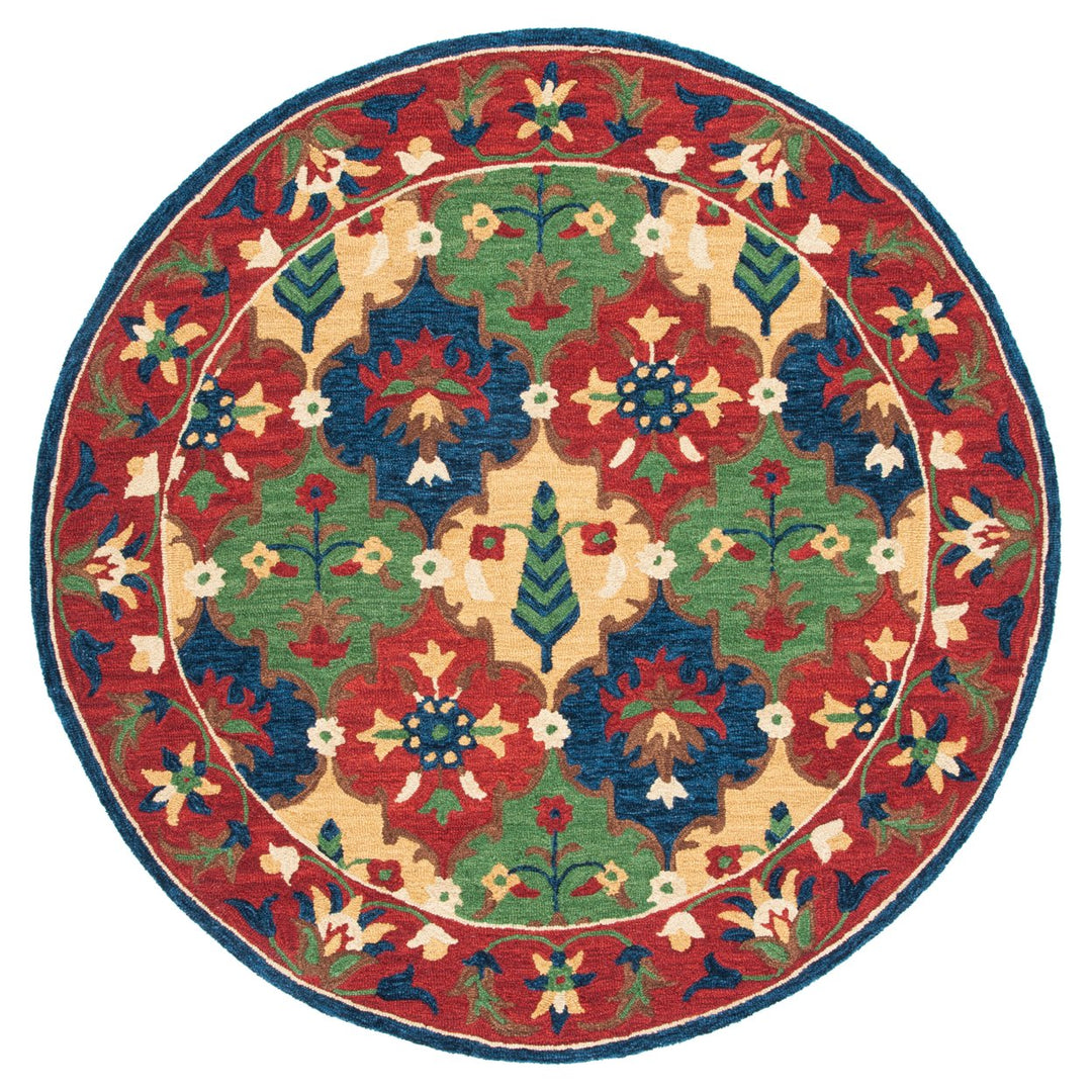 SAFAVIEH Heritage HG355Q Handmade Red / Green Rug Image 4