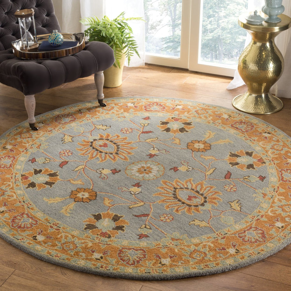 SAFAVIEH Heritage HG401A Handmade Blue / Orange Rug Image 2